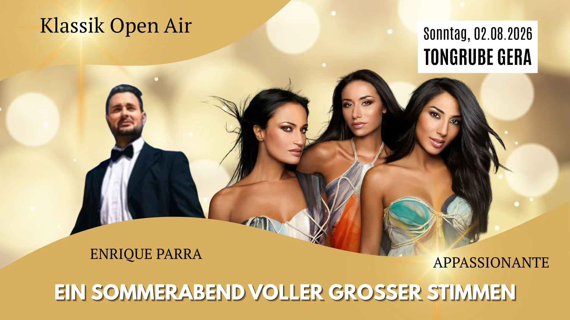 Klassik Open Air mit Appassionante und Enrique Parra am 02.08.26 in der Tongrube Gera